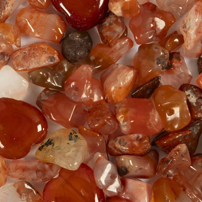 Perline di cristallo, Aventurina, misura 7-12 mm, misura buco 1 mm, corallo, 63 pz/ 1 conf.