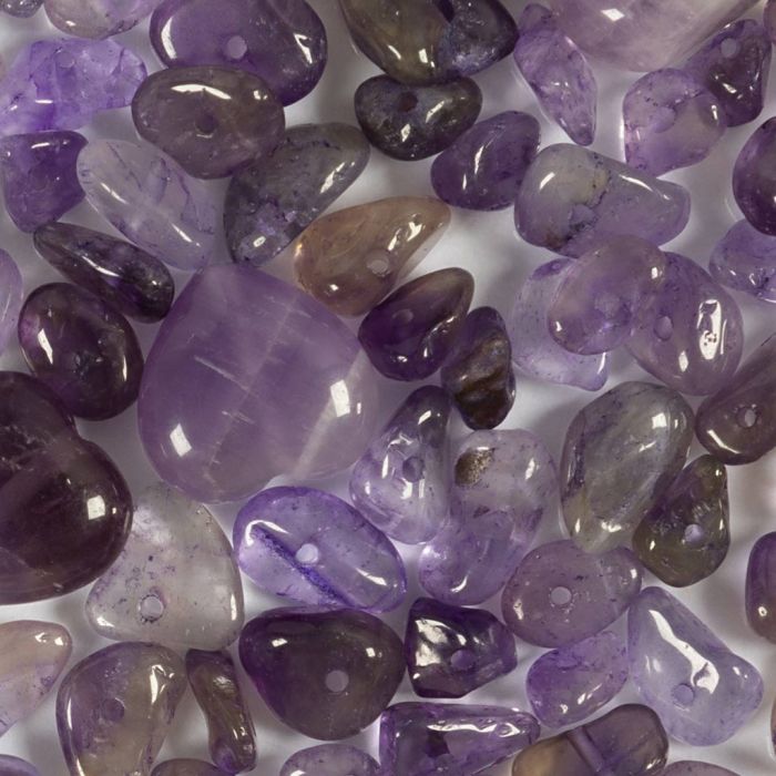 Perline di cristallo, Ametista, diam 7-12 mm, misura buco 1 mm, viola, 63 pz/ 1 conf.