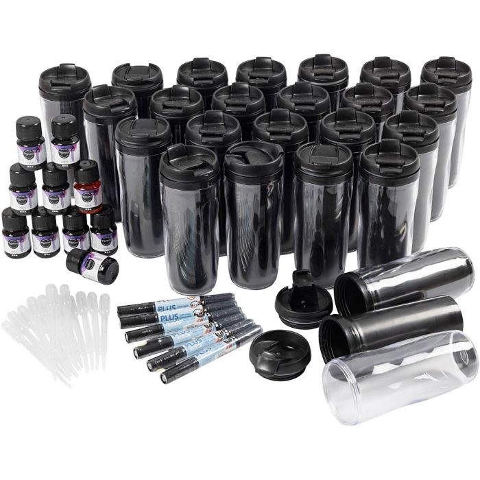 Kit fai da te gruppo tazze termiche, H: 17,5 cm, diam 7 cm, 1 set