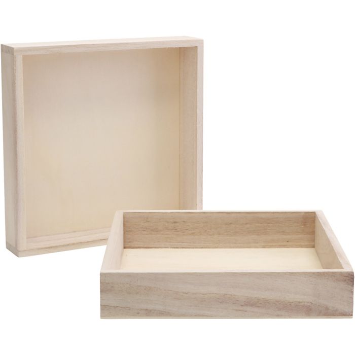 Cornici in legno con bordo, misura 16,2x16,2x3 cm, 10 pz/ 1 conf.