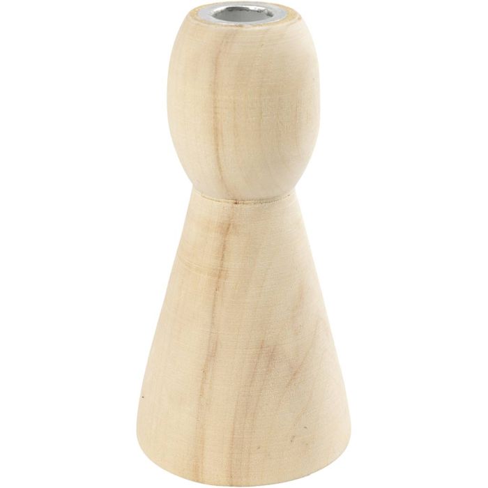 Portacandele conici in legno, H: 9,5 cm, 1 pz