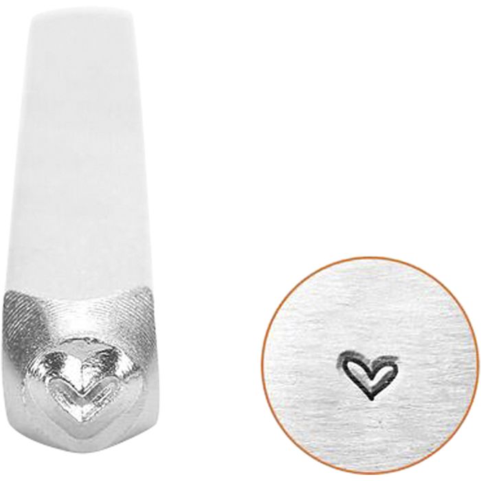 Timbro per embossing, cuore, L: 65 mm, misura 3 mm, 1 pz