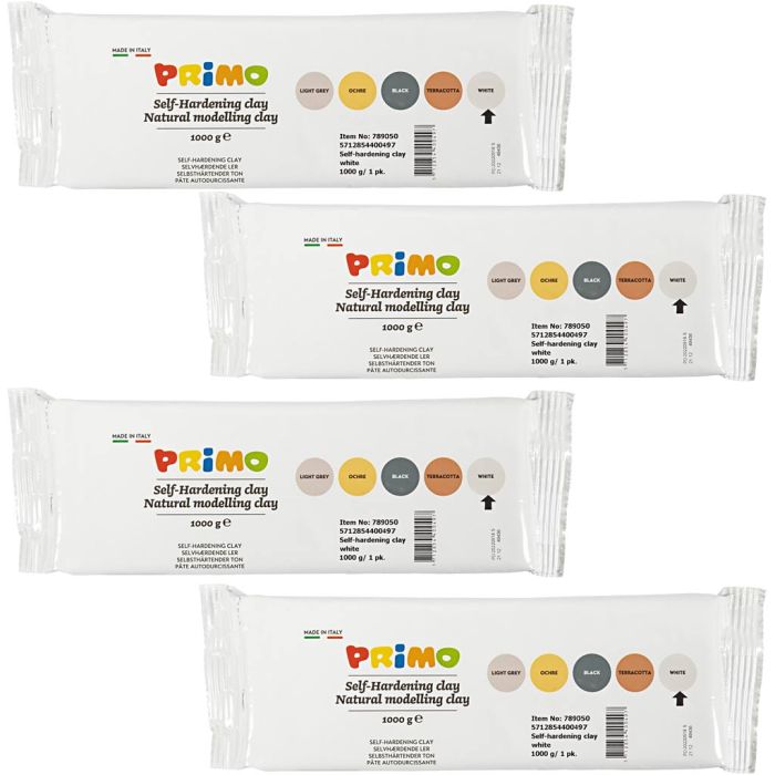 Argilla Autoindurente, bianco, 4x1000 g/ 1 conf.
