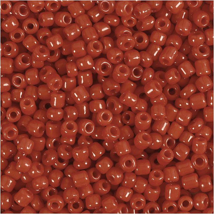 Perline rocaille, diam 3 mm, misura 8/0, misura buco 0,6-1,0 mm, rosso scuro, 25 g/ 1 conf.