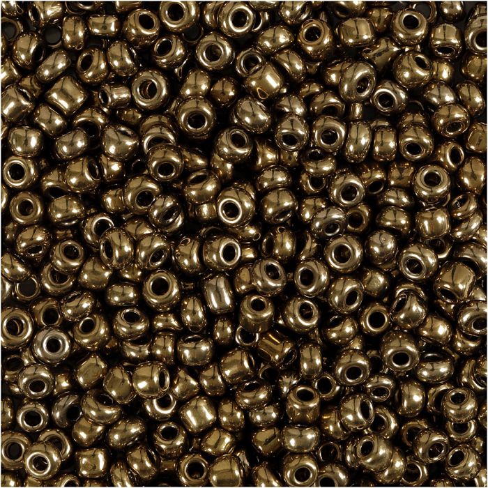 Perline rocaille, diam 3 mm, misura 8/0, misura buco 0,6-1,0 mm, bronzo, 25 g/ 1 conf.