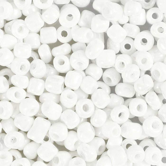 Perline rocaille, diam 4 mm, misura 6/0, misura buco 0,9-1,2 mm, madreperla, 500 g/ 1 conf.