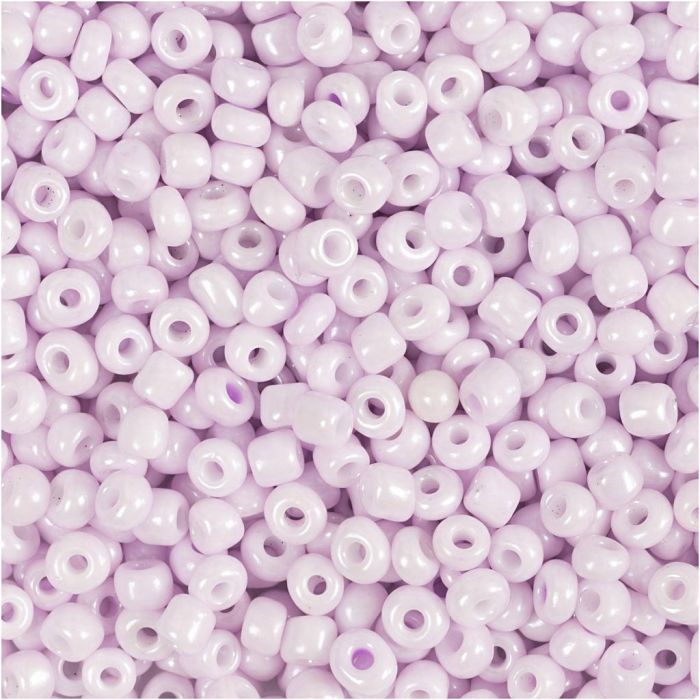 Perline rocaille, diam 3 mm, misura 8/0, misura buco 0,6-1,0 mm, rosato tenue, 25 g/ 1 conf.