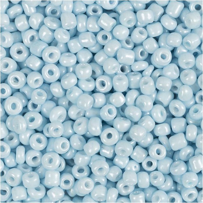 Perline rocaille, diam 3 mm, misura 8/0, misura buco 0,6-1,0 mm, azzurro, 25 g/ 1 conf.