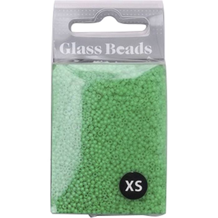 Perline rocaille, dim. 15/0, diam 1.7 mm, misura buco 0,5-0,8 mm, opaco, verde, 25 g/ 1 conf.