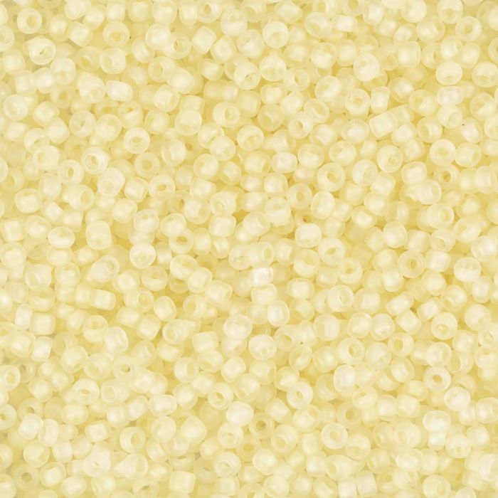 Perline rocaille, dim. 15/0, diam 1.7 mm, misura buco 0,5-0,8 mm, matt frozen, bianco, 25 g/ 1 conf.