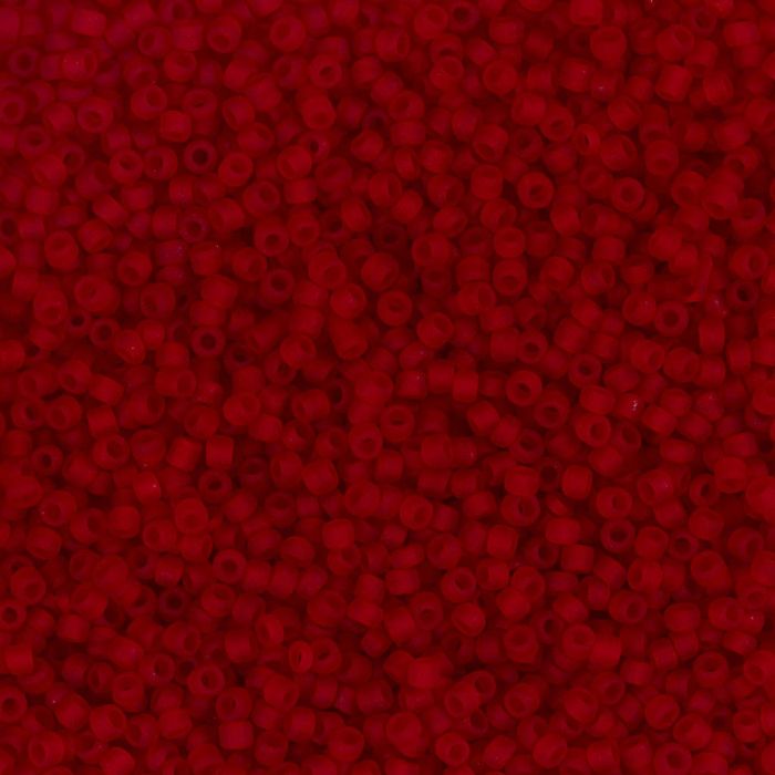 Perline rocaille, dim. 15/0, diam 1.7 mm, misura buco 0,5-0,8 mm, matt frozen, rosso, 25 g/ 1 conf.
