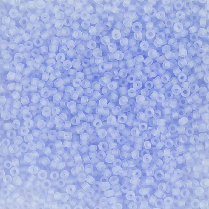 Perline rocaille, dim. 15/0, diam 1.7 mm, misura buco 0,5-0,8 mm, matt frozen, azzurro, 25 g/ 1 conf.