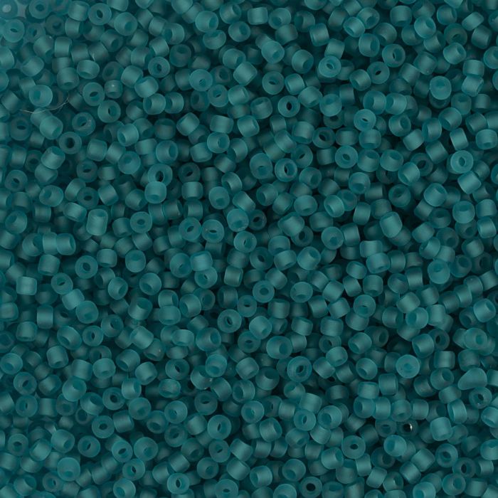 Perline rocaille, dim. 15/0, diam 1.7 mm, misura buco 0,5-0,8 mm, matt frozen, turchese, 25 g/ 1 conf.