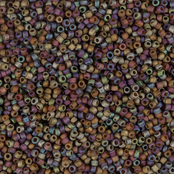 Perline rocaille, dim. 15/0, diam 1.7 mm, misura buco 0,5-0,8 mm, light beige center, 25 g/ 1 conf.
