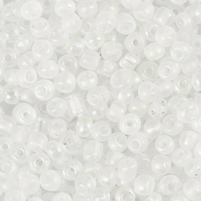 Perline rocaille, dim. 6/0, diam 4 mm, misura buco 0,9-1,2 mm, cristallo, 25 g/ 1 conf.