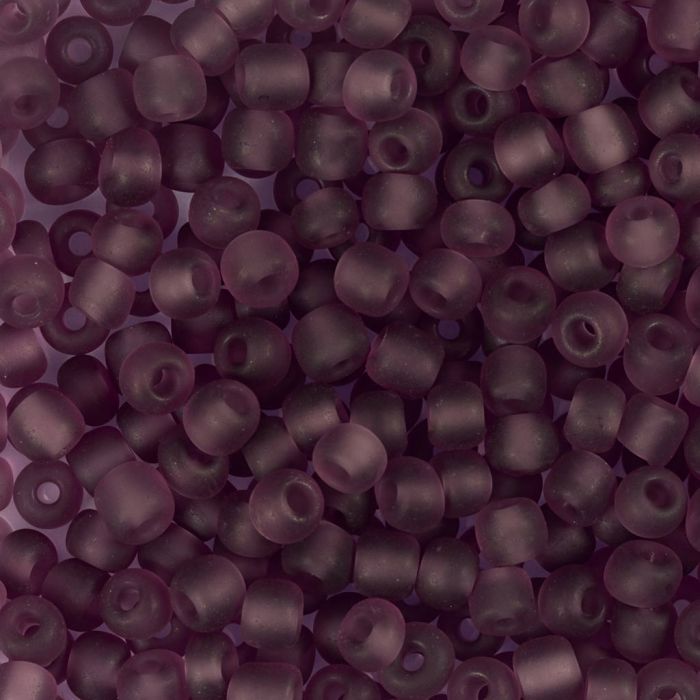 Perline rocaille, dim. 6/0, diam 4 mm, misura buco 0,9-1,2 mm, matt frozen, lilla chiaro, 25 g/ 1 conf.
