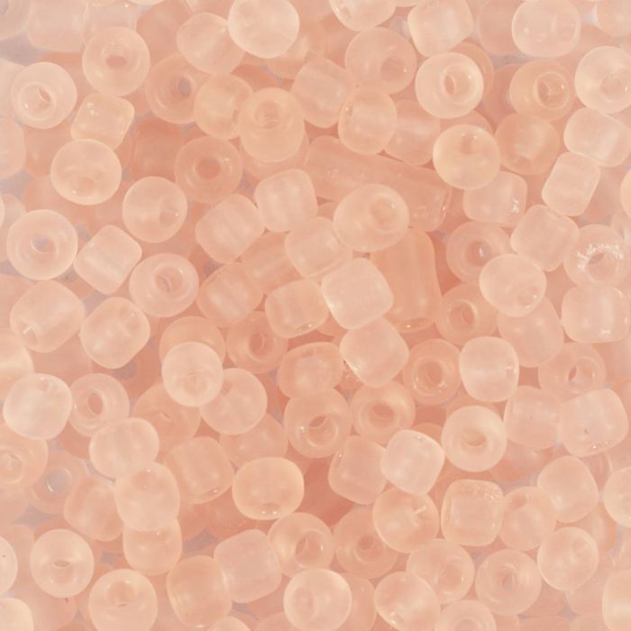 Perline rocaille, dim. 6/0, diam 4 mm, misura buco 0,9-1,2 mm, peach ceter, 25 g/ 1 conf.