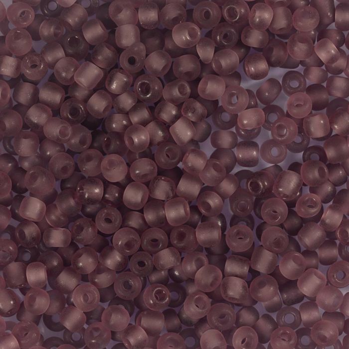 Perline rocaille, dim. 8/0, diam 3 mm, misura buco 0,6-1,0 mm, matt frozen, lilla chiaro, 25 g/ 1 conf.