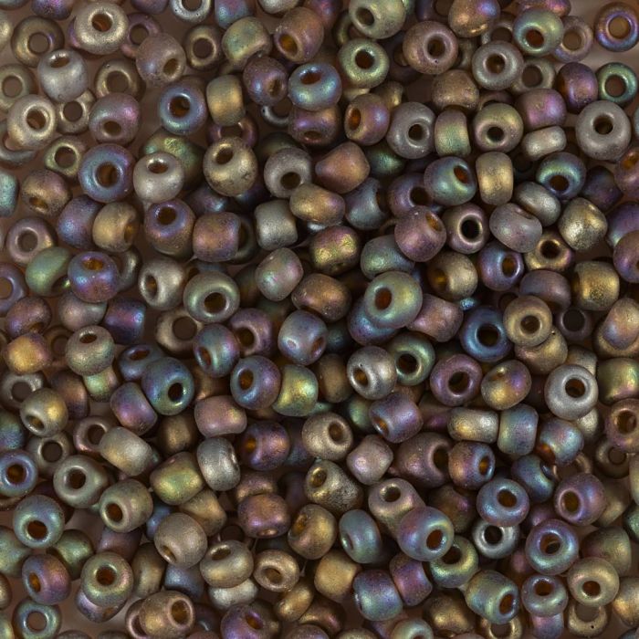 Perline rocaille, dim. 8/0, diam 3 mm, misura buco 0,6-1,0 mm, light beige center, 25 g/ 1 conf.