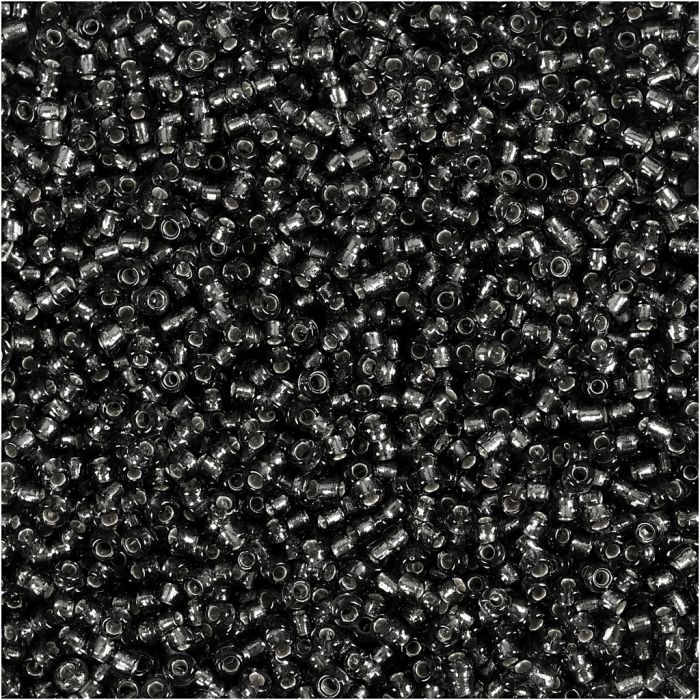 Perline rocaille, diam 1,7 mm, misura 15/0, misura buco 0,5-0,8 mm, grigio verde, 25 g/ 1 conf.
