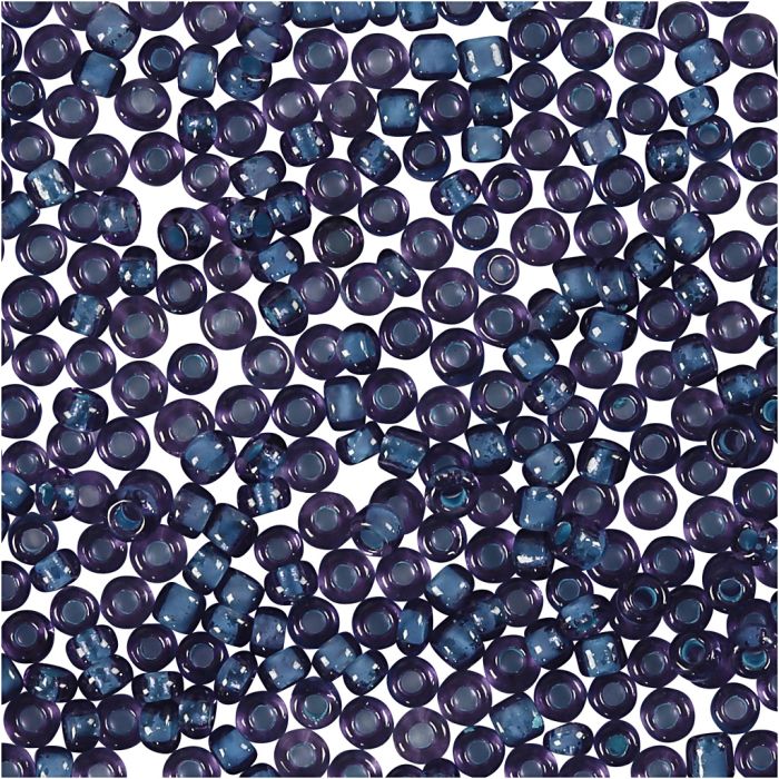 Perline rocaille, diam 1,7 mm, misura 15/0, misura buco 0,5-0,8 mm, viola, 25 g/ 1 conf.