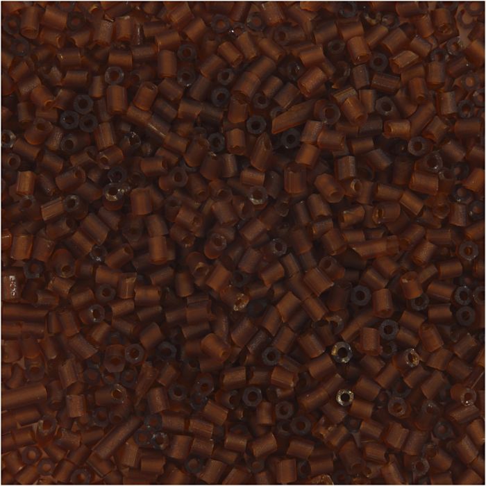 Perline rocaille 2-cut, diam 1,7 mm, misura 15/0, misura buco 0,5 mm, marrone, 25 g/ 1 conf.
