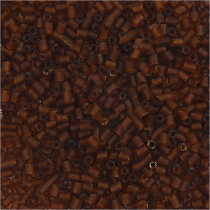 Perline rocaille 2-cut, diam 1,7 mm, misura 15/0, misura buco 0,5 mm, marrone, 500 g/ 1 sacco