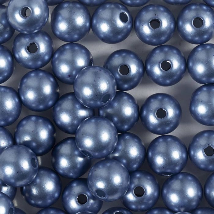 Perline di Cera, diam 8 mm, misura buco 1 mm, blu, 50 pz, 20 g/ 1 conf.
