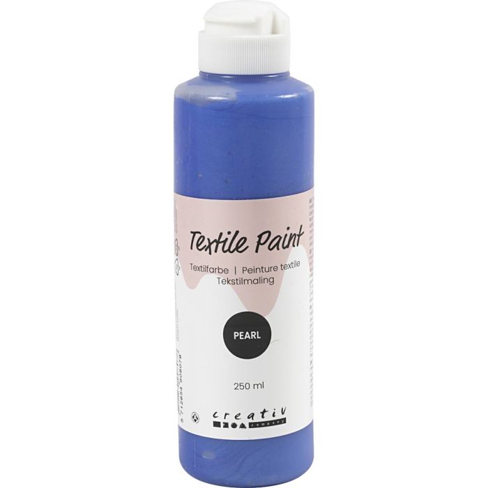 Vernice per Tessuti, madreperla, opaca, blu, 250 ml/ 1 bott.