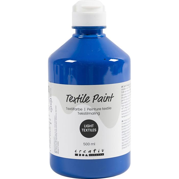 Vernice per tessuti, semi opaco, blu primario, 500 ml/ 1 bott.