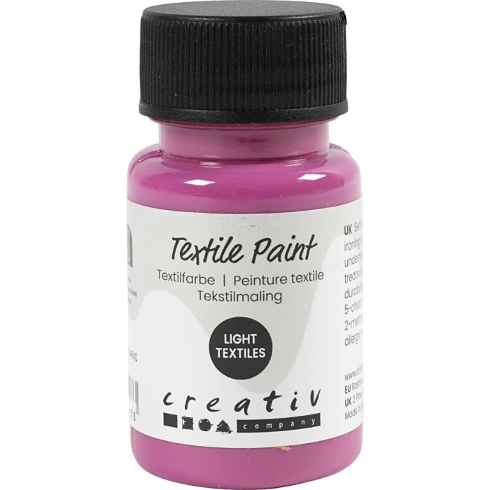 Vernice per tessuti, semi opaco, rosa, 50 ml/ 1 bott.