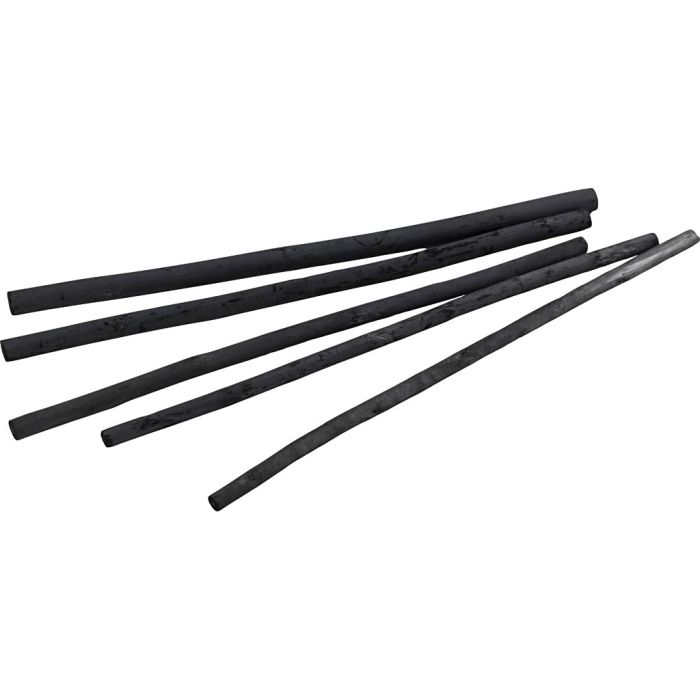 Carboncino, L: 15 cm, diam 5 mm, morbido, nero opaco, 5 pz/ 1 conf.