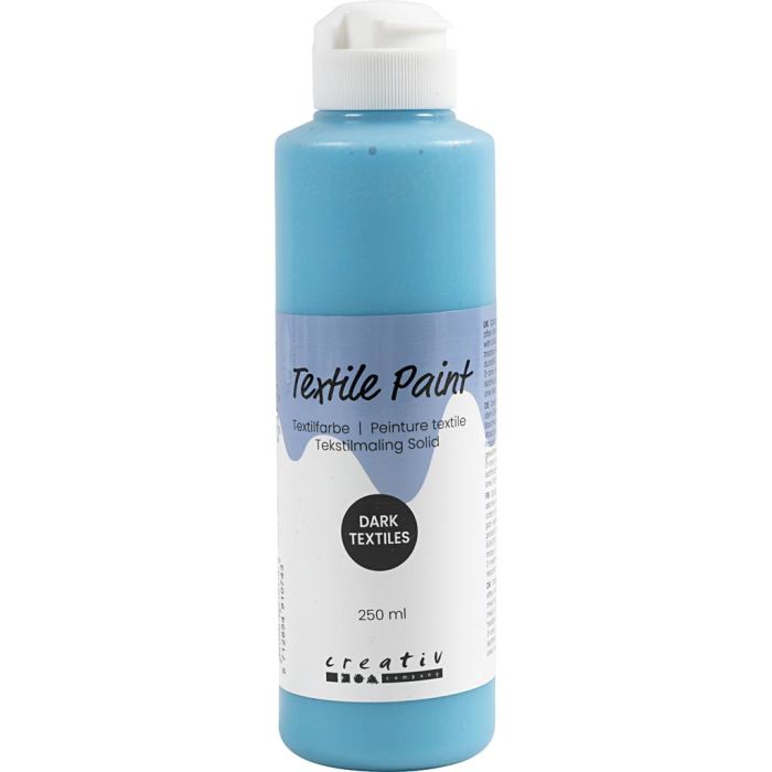 Vernice per tessuti, opaca, blu turchese, 250 ml/ 1 bott.