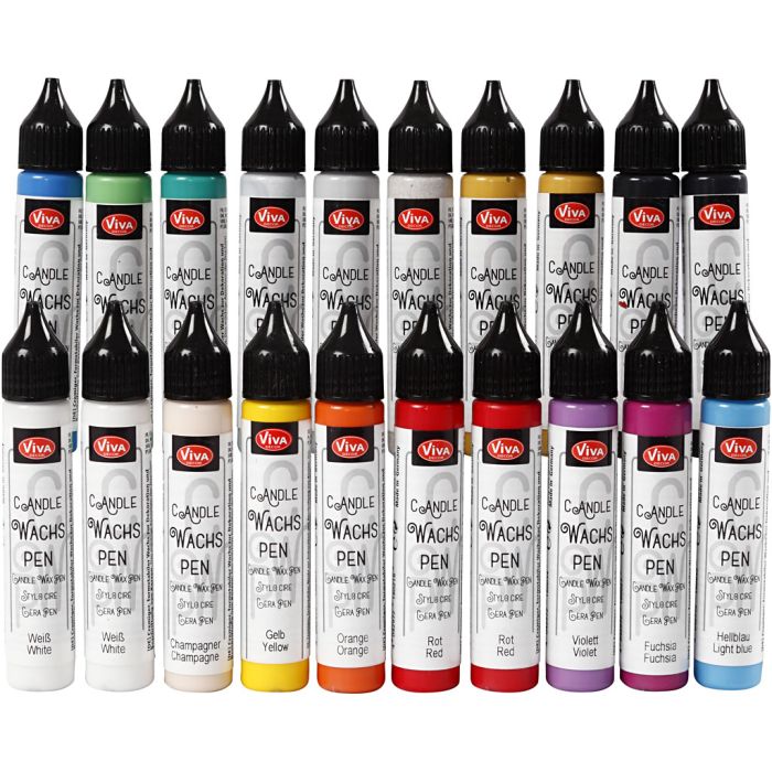 Pennarelli per candela, colori asst., 20x28 ml/ 1 conf.