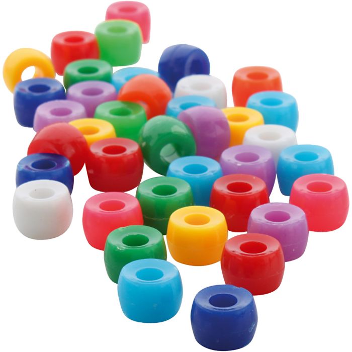 Perline pony, diam 7 mm, misura buco 3 mm, ca. 1800 pz, 500 g/ 1 sacco