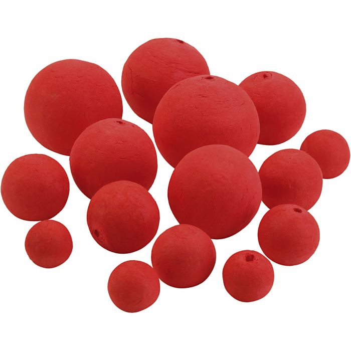 Pallina, diam 20+25+30+40+50 mm, rosso, 200 asst./ 1 conf.