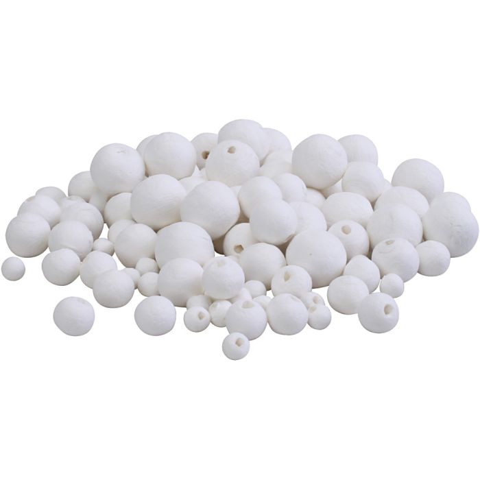 Pallina, diam 8+10+15+20 mm, bianco, 100 asst./ 1 conf.