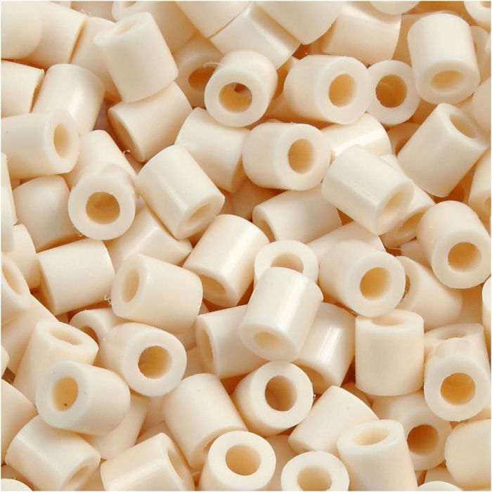 Perline a tubetto, misura 5x5 mm, misura buco 2,5 mm, medium, beige chiaro (32251), 6000 pz/ 1 conf.