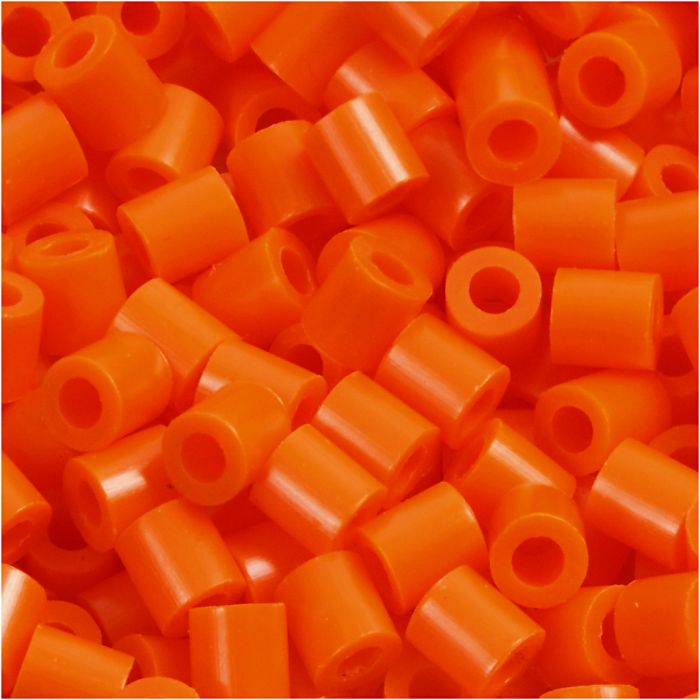 Perline a tubetto, misura 5x5 mm, misura buco 2,5 mm, medium, arancio chiaro (32233), 1100 pz/ 1 conf.