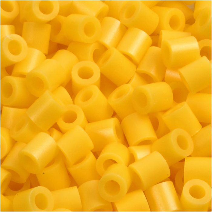 Perline a tubetto, misura 5x5 mm, misura buco 2,5 mm, medium, giallo (32227), 1100 pz/ 1 conf.