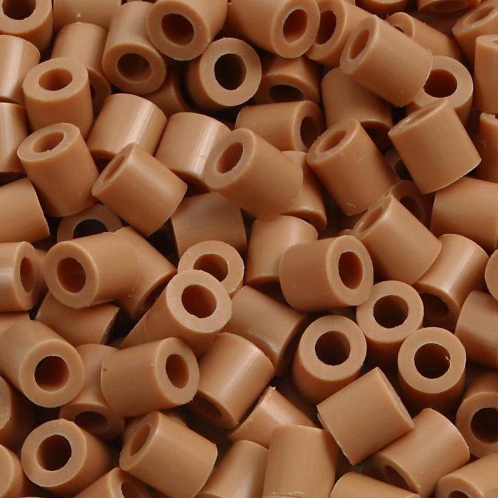 Perline a tubetto, misura 5x5 mm, misura buco 2,5 mm, medium, marrone chiaro (32260), 1100 pz/ 1 conf.