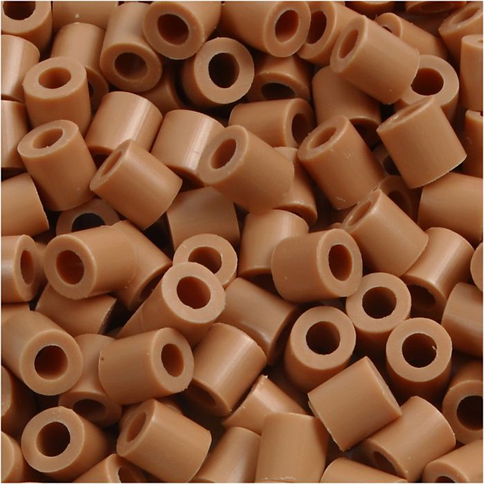 Perline a tubetto, misura 5x5 mm, misura buco 2,5 mm, medium, marrone chiaro (32260), 6000 pz/ 1 conf.