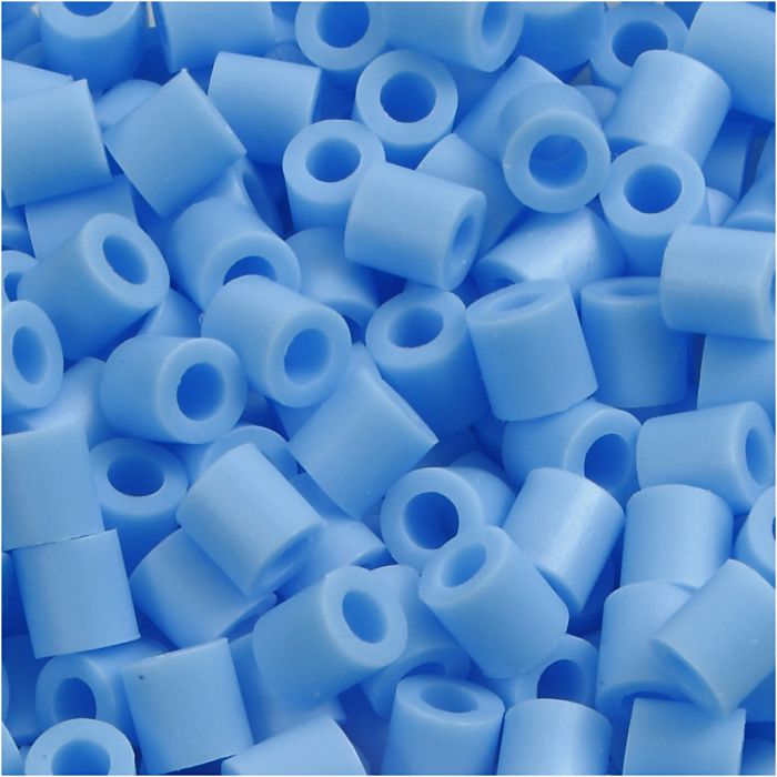 Perline a tubetto, misura 5x5 mm, misura buco 2,5 mm, medium, blu pastello (32224), 1100 pz/ 1 conf.