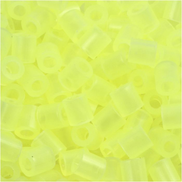 Perline a tubetto, misura 5x5 mm, misura buco 2,5 mm, medium, giallo neon (32223), 1100 pz/ 1 conf.