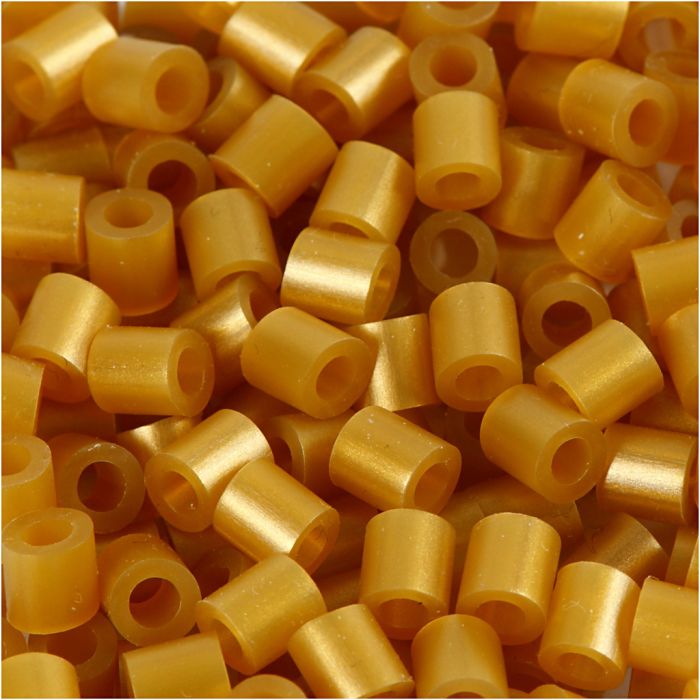 Perline a tubetto, misura 5x5 mm, misura buco 2,5 mm, medium, oro (32263), 1100 pz/ 1 conf.