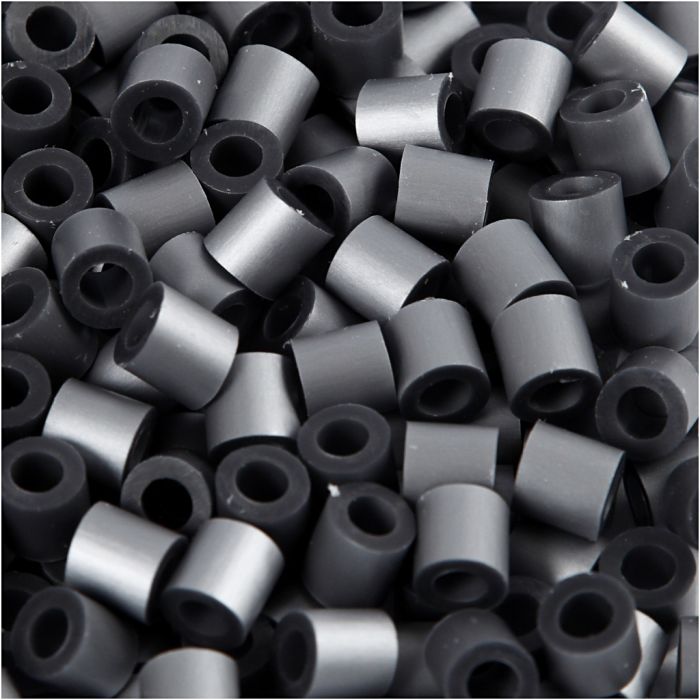 Perline a tubetto, misura 5x5 mm, misura buco 2,5 mm, medium, argento (32262), 1100 pz/ 1 conf.