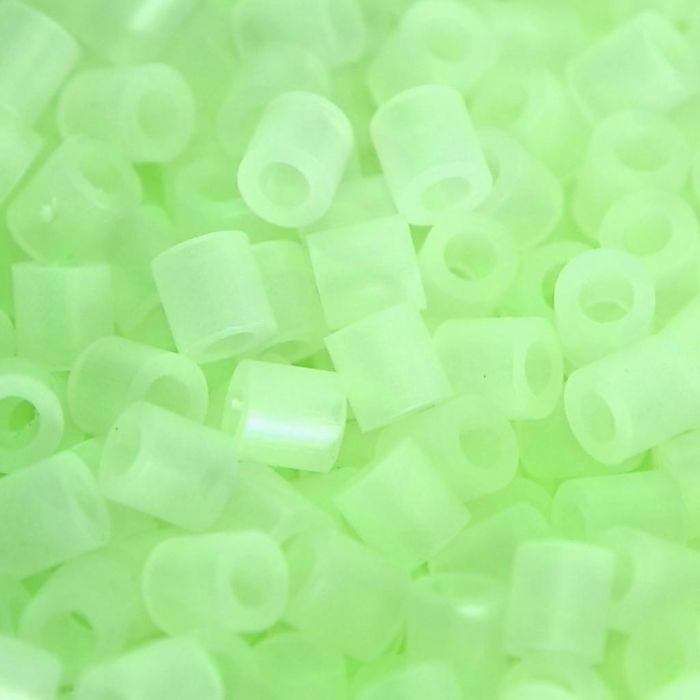 Perline a tubetto, misura 5x5 mm, misura buco 2,5 mm, medium, fosforescente, 1100 pz/ 1 conf.