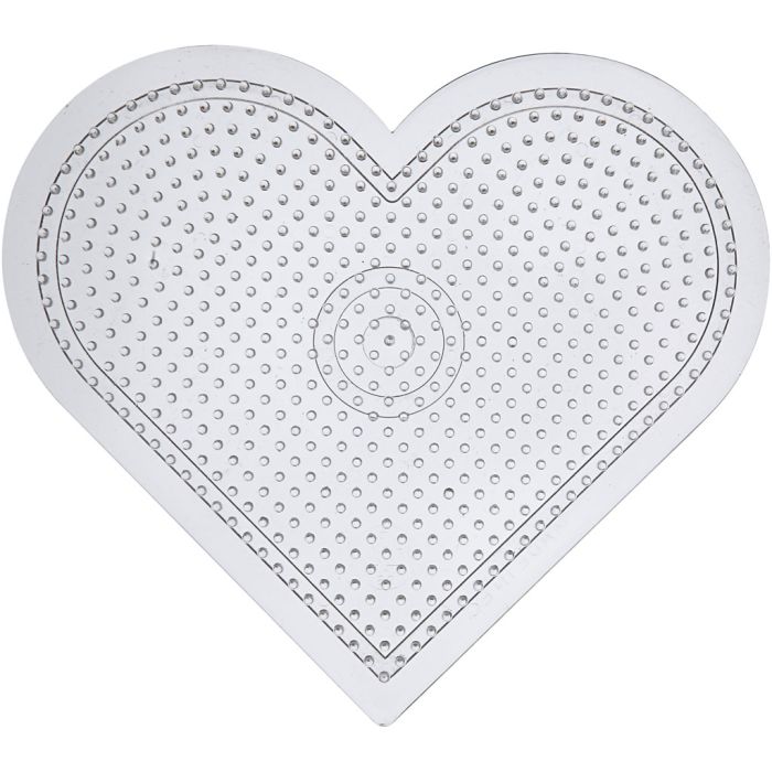Pannello a pioli, cuore, misura 15 cm, medium, trasparente, 10 pz/ 1 conf.