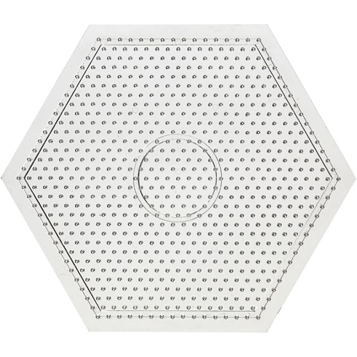 Pannello a pioli, esagono grande, misura 15x15 cm, medium, trasparente, 1 pz