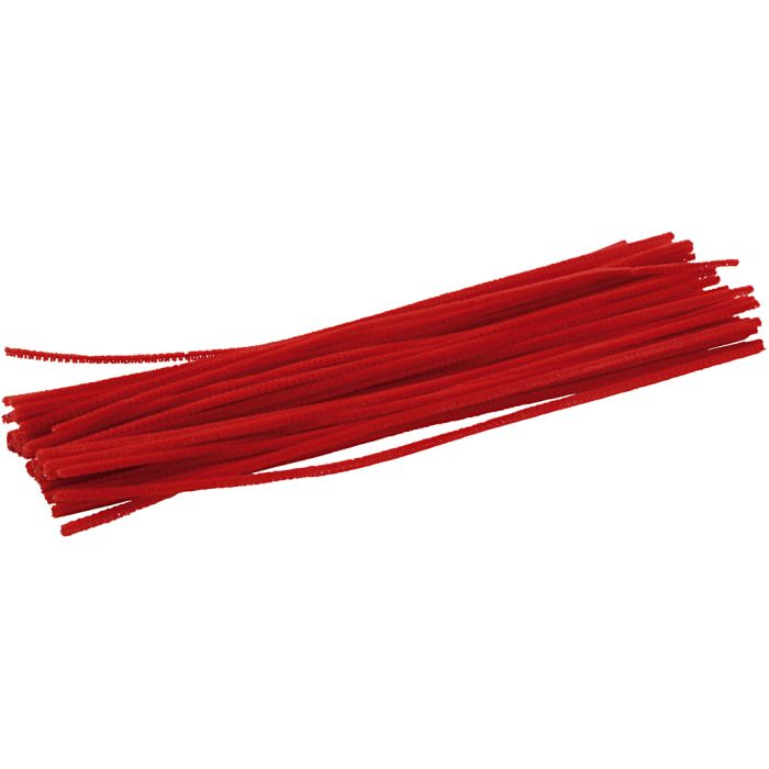 Ciniglia, L: 30 cm, spess. 4 mm, rosso, 50 pz/ 1 conf.